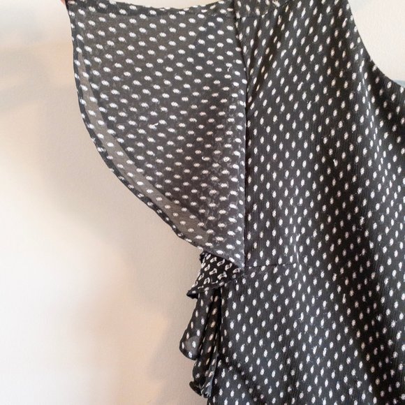 H by Halston Polka Dot Flutter Sleeve Dress - Picture 2 of 13
